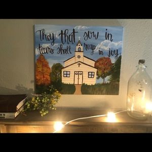 Painted by me! Fall church painting💛